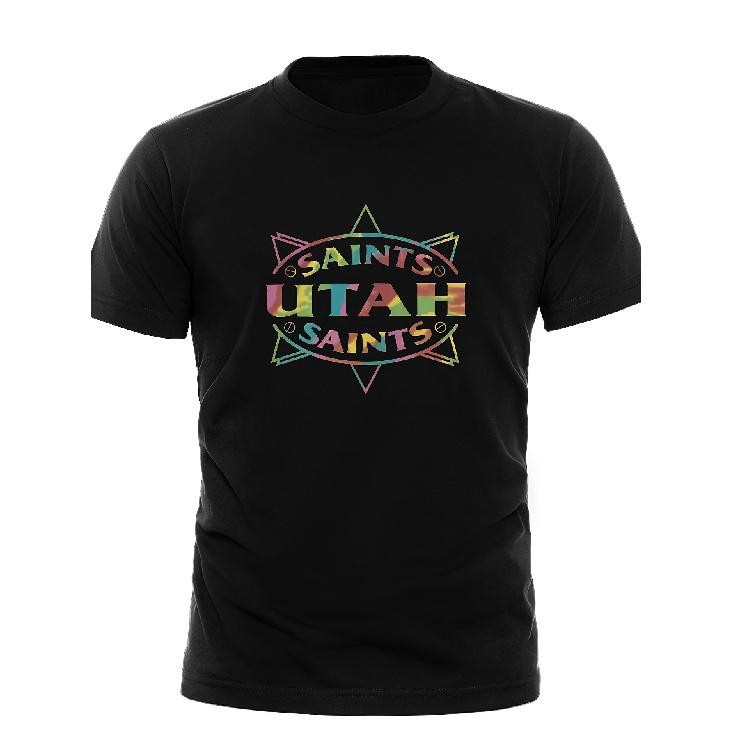 Men S Short-Sleeve T-Shirts for Summer Featuring a Classic Utah Saints Design, Perfect for House Rave And Acid Drum And Bass Jungle Vibes S чёрный