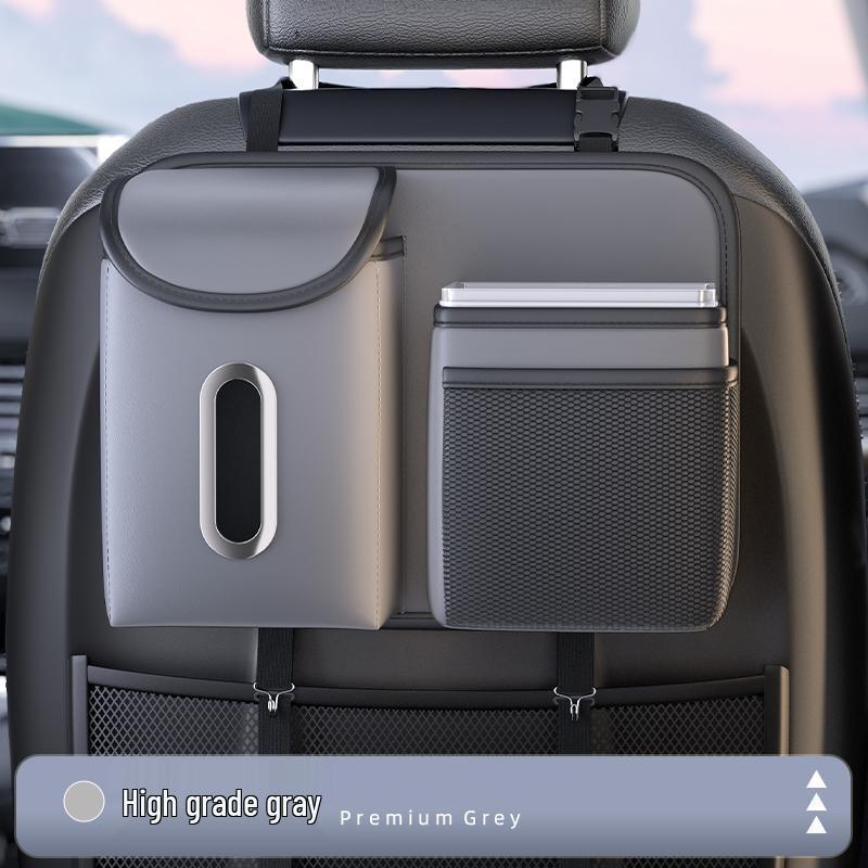 Car Hanging Trash Can and Storage Bag with Tissue Box Holder