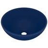 VidaXL Lavabo Rond de Luxe de Salle de Bain Vasque à Poser de Toilette Lave-mains Salle Cosmétique Intérieur Bleu Foncé Mat 146968