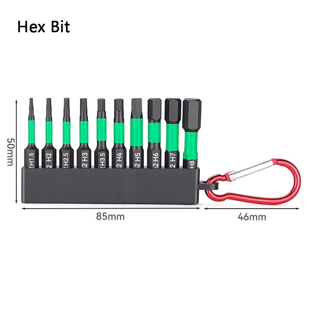 10 STK Bit-Satz S2 Legierung Schlagbohrbit Hohe Härte Magnetischer Schraubendreherbit Schlagfest Torx Bit Heimwerker