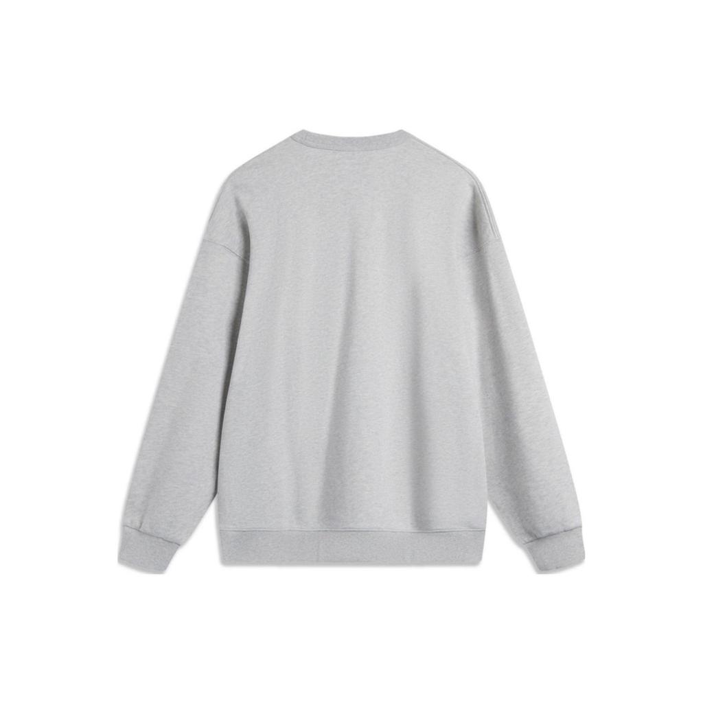 Li Ning Sports Life Collection Sweatshirt Unisex Heather Gray Light Smoke Gray AWDU785-3