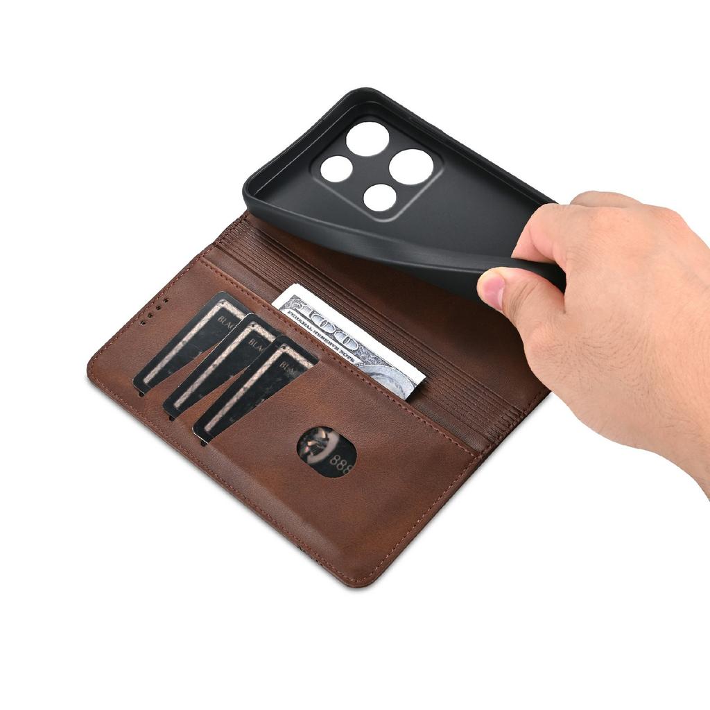 AZNS For Xiaomi Redmi Note 14S 4G Case Cowhide Texture PU Leather Wallet Phone Cover