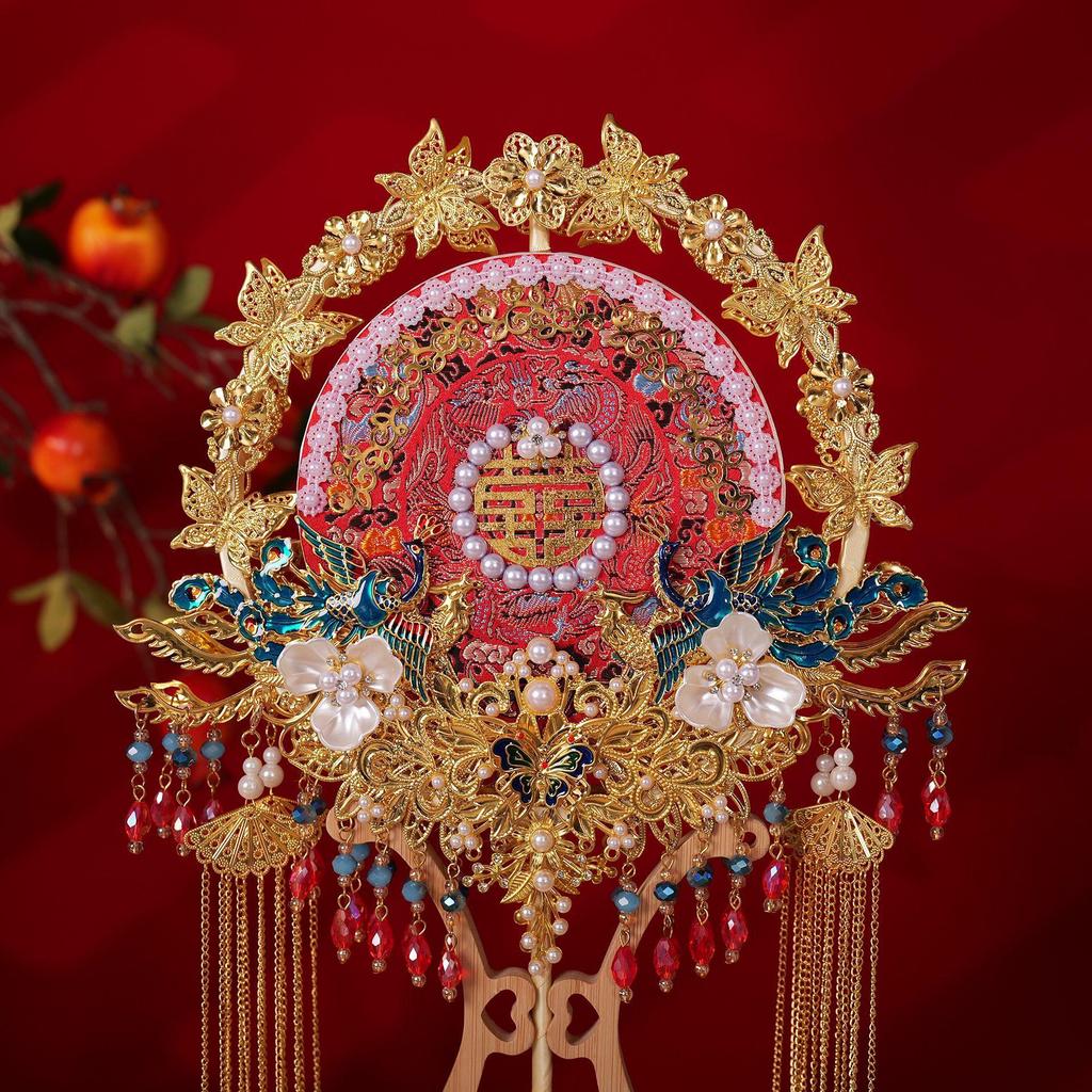 Chinese Style Bride Round Fan Gift for Wedding or Special Occasion