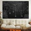 1 Stück Stylische 2D Flache Spinnennetz Wandteppich | Polyester, Halloween-Thema, Geeignet für Wohnzimmer, Schlafzimmer, Bürodekoration, Nicht leuchtend