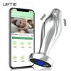 Bluetooth APP Anal Plug Vibrator Female Remote Control Clitoris Stimulator Metal Butt Plug Adult Supplies Sex Toys for Women