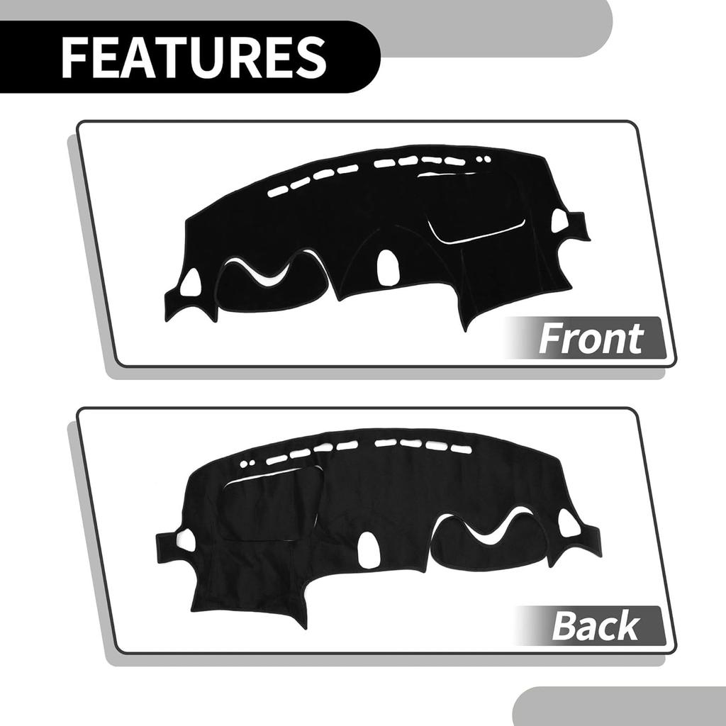 Dash Cover - Car Center Console Sun Shade Protect Carpet - for Nissan Juke 2011-2017 - Polyester Black with Sticker - 1 Set