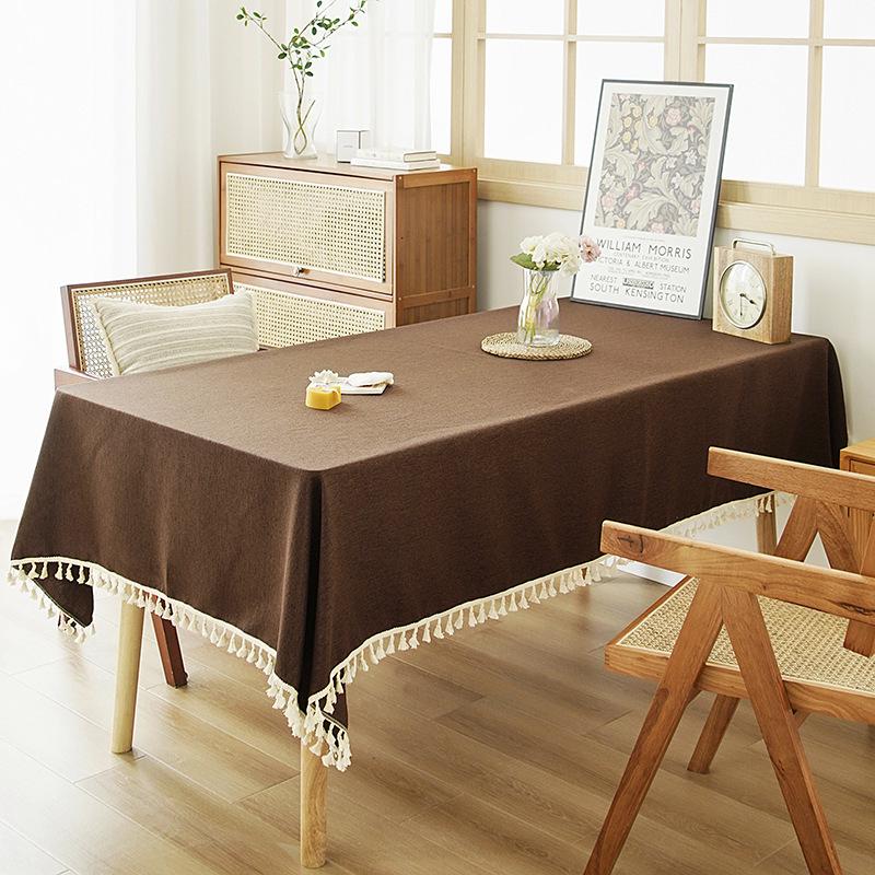 Wabi-sabi Zen Tea Ceremony Rectangular Tassel Tablecloth
