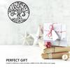Tree Of Life Wall Art 11.8in Round Decorative Metal Wall Plaque For Living Room Bedroom Indoor Outdoor Black