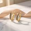 Crystal Zircon Hoop Earrings Delicate Women Earrings Temperament Clip Earrings Women