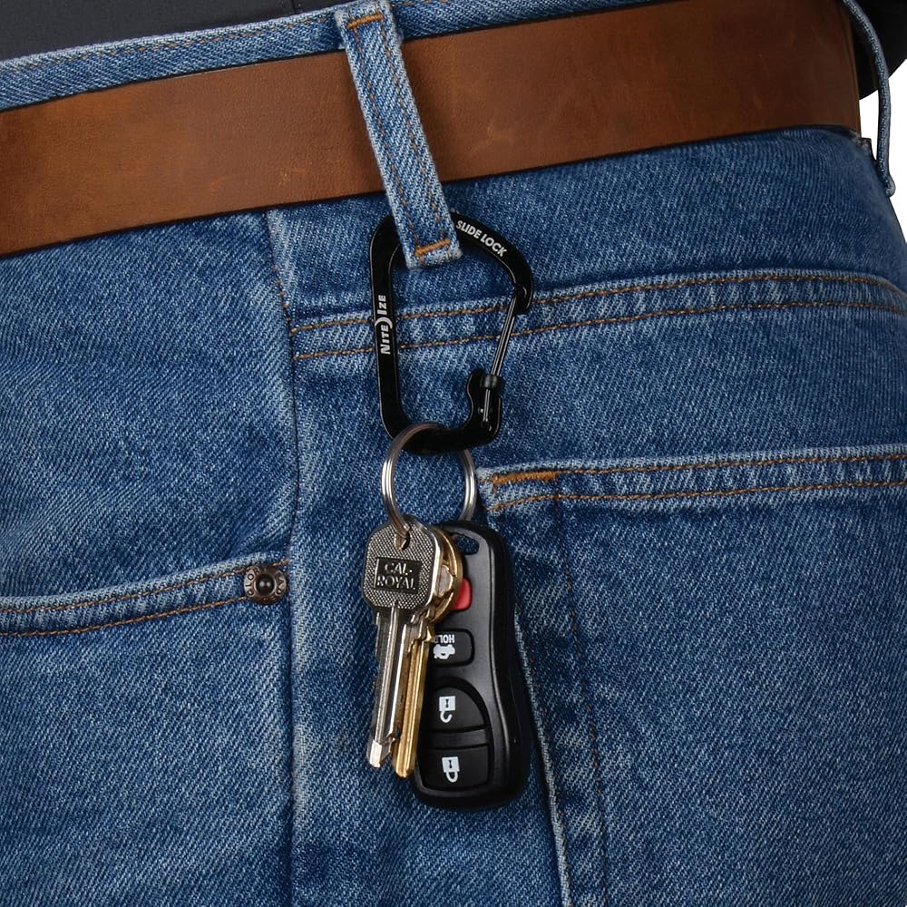 Nite Ize SlideLock Carabiner #3 Black 3.5 inch Durable Clip for Outdoor Activities
