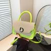 2025 spring contrasting splicing high-end sense retro fashion trend handbag casual versatile niche design messenger
