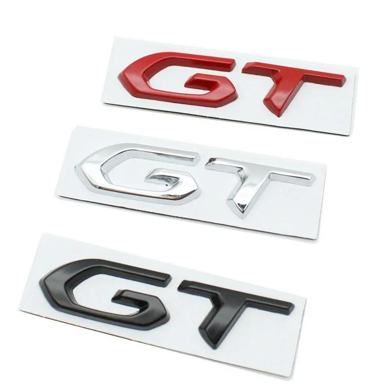 1Pcs Metal GT Styling Logo Car Trunk Badge Emblem Sticker Auto Body Decal For Kia Peugeot Volkswagen Ford Sticker Accessories