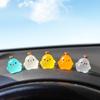 5Pcs Luminous Mini Resin Crown Chicken Ornament Car Dashboard Rearview Mirror Cartoon Decor Auto Interior Accessories