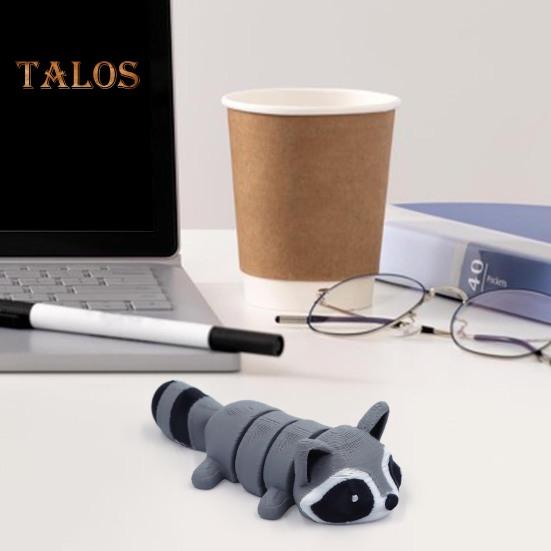 3D-gedrucktes Waschbär-Ornament, flexibles, bewegliches Waschbär-Spielzeug, Mini-Waschbär in der Mülltonne, für Tiersammler, Kindergeschenk