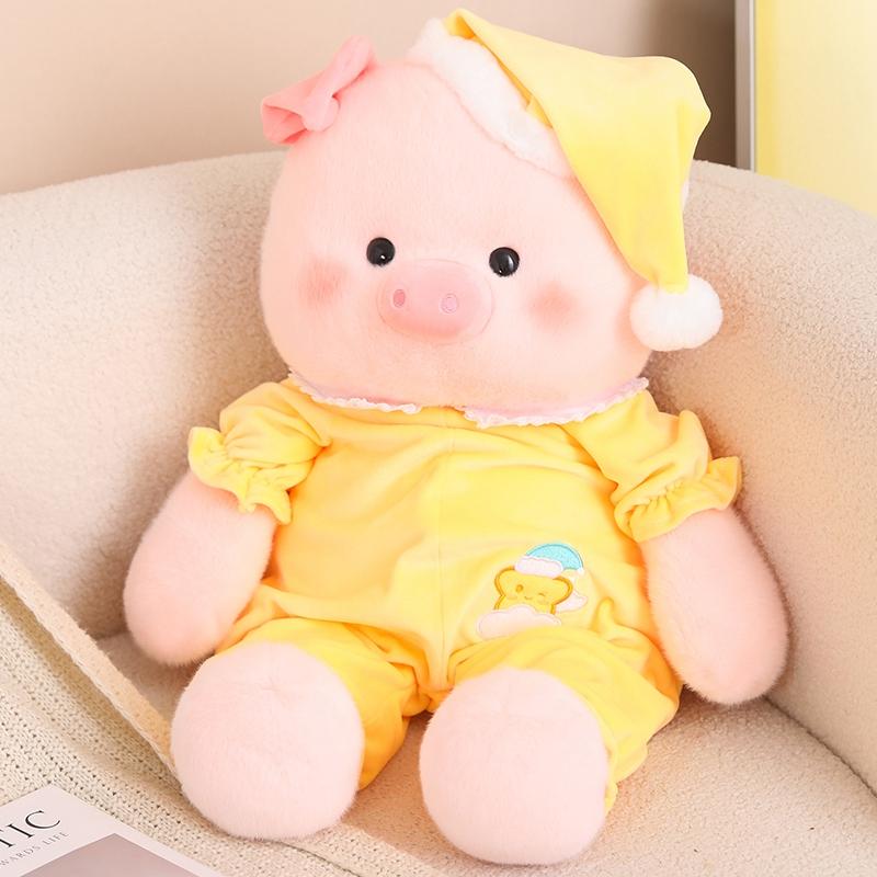 40/65CM Kawaii Good Night Bear Wear Pajamas Doll Plush Cute Toy Pig Rabbit Doll Birthday Gift Pillow Home Living Room Bedroom