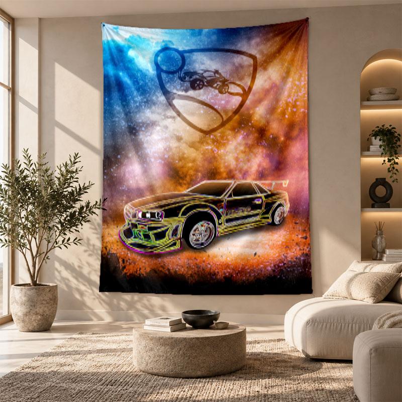 Decorative Tapestry,Rocket League Printed Wall Art, Lightweight Wall Hanging For Bedroom Background
