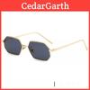 Gafas de Sol Polygonales Para Hombre Con Montura de Metal Y Lentes Rosas Uv400 Para Moda y Viajes