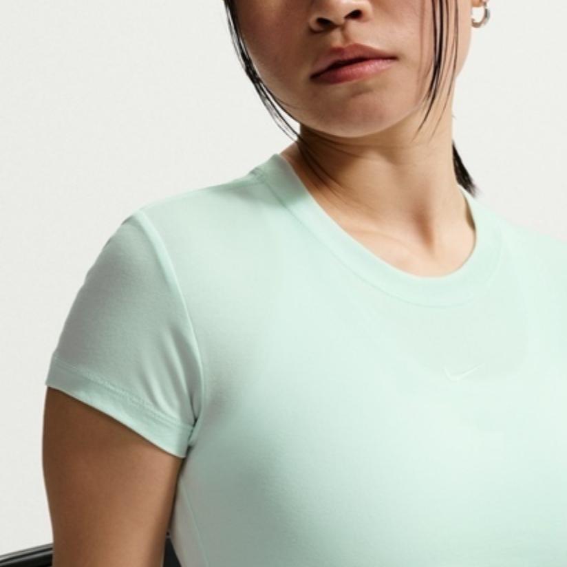 Nike Sportswear Chill Knit Solid Color Crew Neck Short Sleeve T-Shirt Women tops FV5509-394