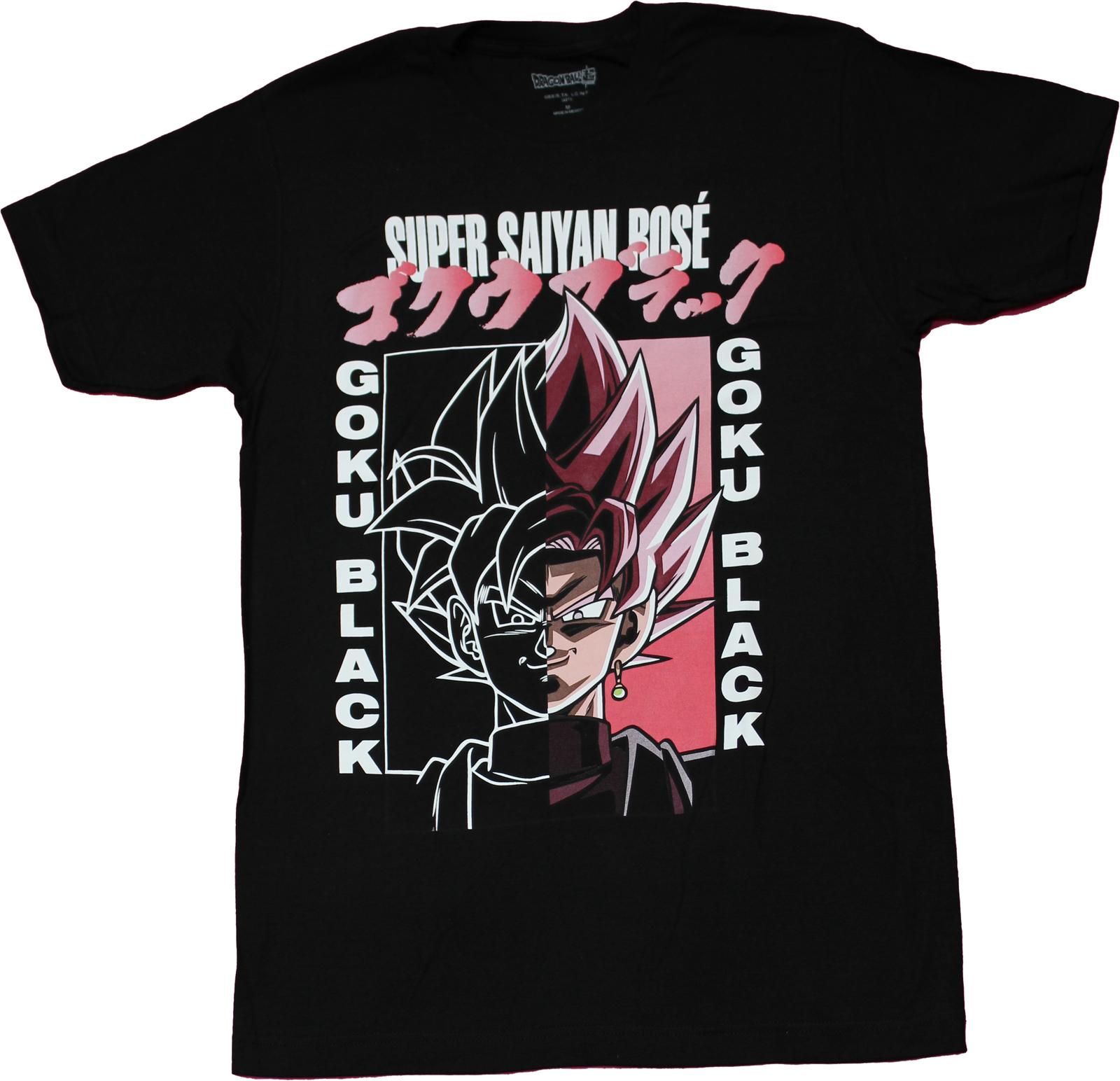 Dragon Ball Z New Adult T-Shirt - Super Saiyan Rose Split Face Kanji Box XXXXL
