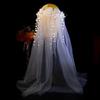 Wedding Photography Bride Long Veil with Beadwork Flower Photography Headdress