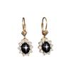 Black Star Sapphire Drop Earrings: Sterling Silver Drop, Diamond Accent, Handmade Drop Earring