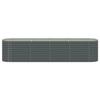 Jardinière - vidaXL - 400x80x81 cm - Acier galvanisé - Gris - Rectangulaire