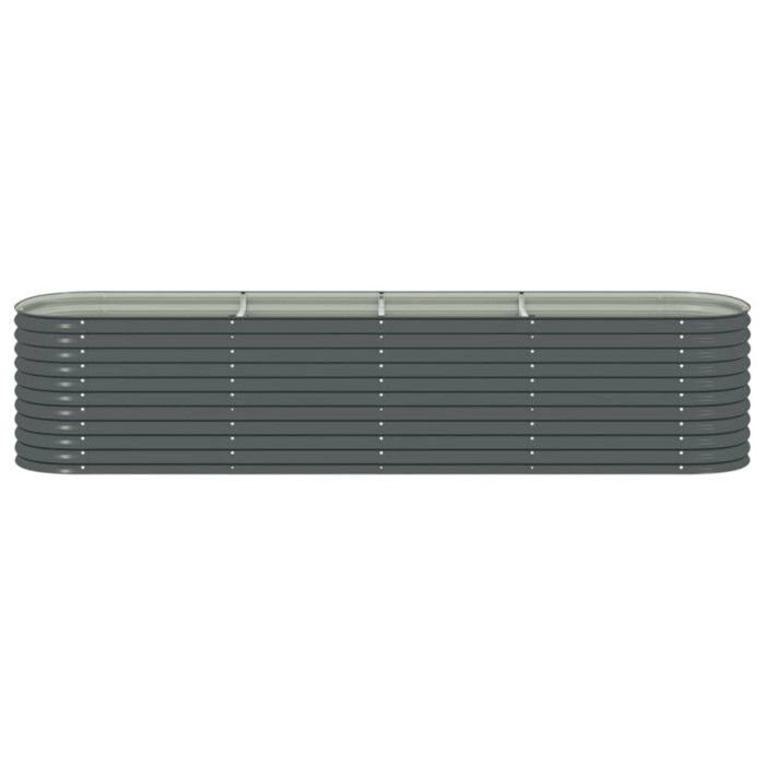 Jardinière - vidaXL - 400x80x81 cm - Acier galvanisé - Gris - Rectangulaire