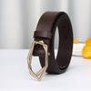 Personalized Trend Rhombus Plate Buckle First Layer Leather Belt Women'S Fashion Simple And Versatile Casual Smooth Buckle Belt Women'S
