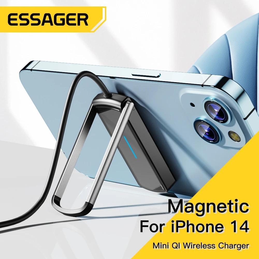 

Магнитное беспроводное зарядное устройство Essager 15 Вт с подставкой для iPhone 14 13 12 Pro Max Qi Mini Беспроводная панель для быстрой зарядки AirPods Pro
