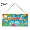 Wooden Door Plaque Summer Hanging Sign, Beach Theme Welcome Sign Front Decor with Decorative Rope, Colorful Hanger for Seasonal Farmhouse House