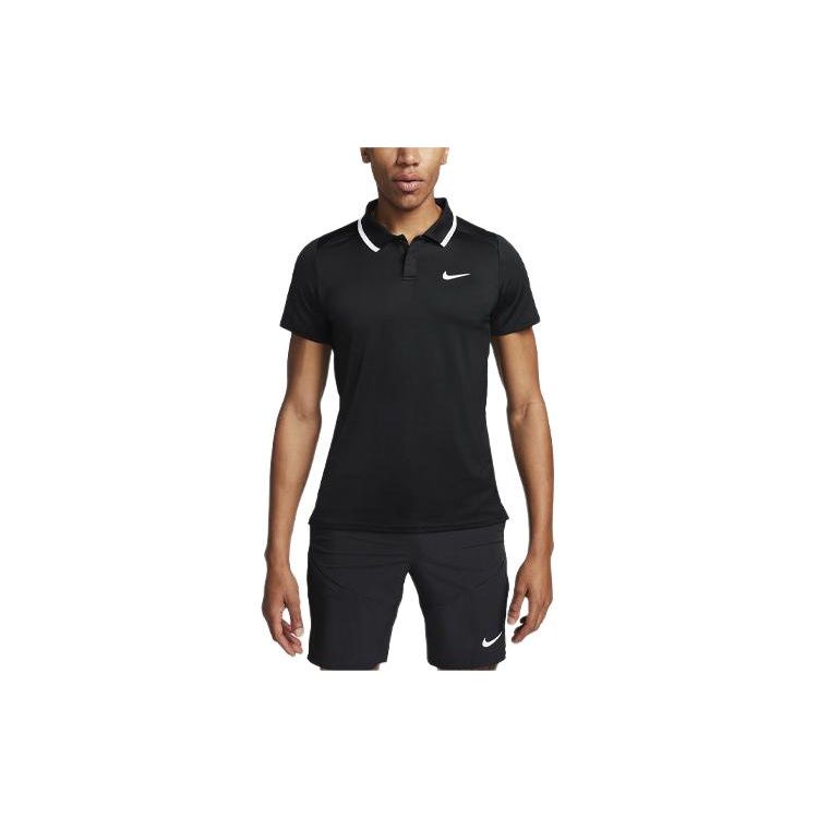 Nike Court Advantage Logo Color Block Casual Short Sleeve Polo Shirt Men Polo Shirts Black FD5317-010