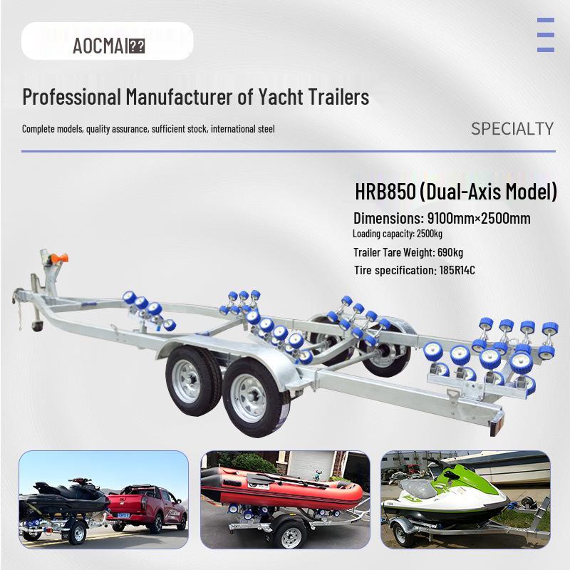 Heavy Duty Inflatable Dinghy & Motorcycle Trailer - Yacht & Speedboat Frame, Small Boat Bracket 850