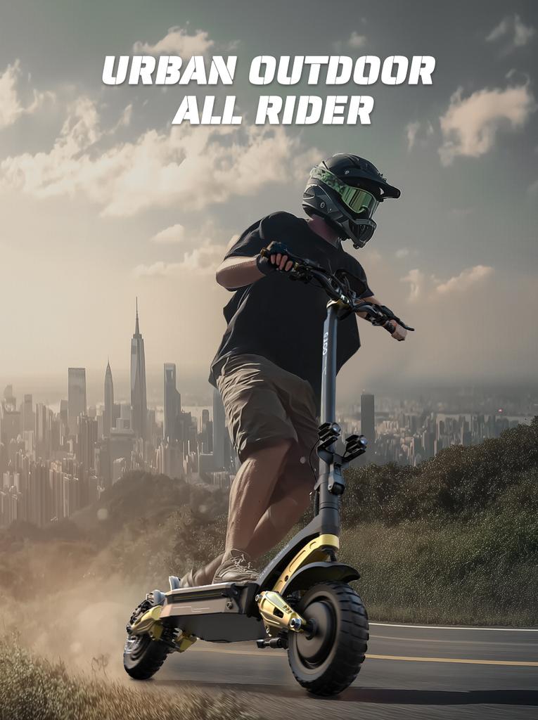 OOTD S30 3000W Peak Electric Scooter Adult Dual Motor 23.4AH 65km/h Hydraulic Brake Foldable E Scooter 10" Fat Tire All Terrain