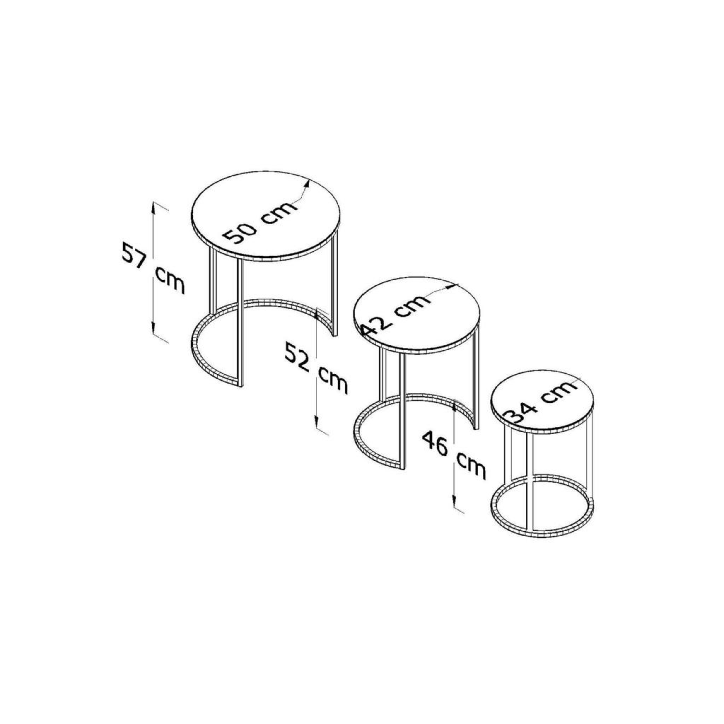 Dream Model Gold Metal Nesting Coffee Table Tempered Unbreakable Black-yellow Marble Pattern Glass