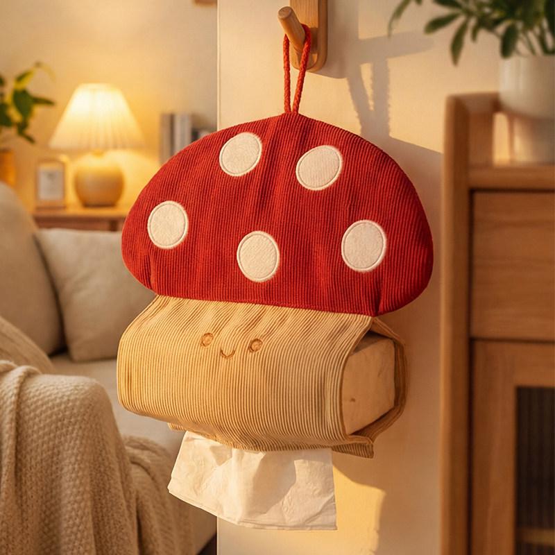 Paper Towel Box, Mushroom Wall-mounted Tissue Box, Cute Paper Towel Box, Bathroom Hanging Tissue Box, Car Tissue Box