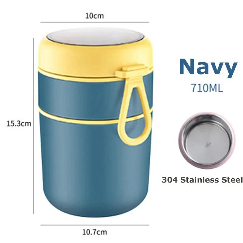 530ml/710ml Stainless Steel Food Thermal Jar Insulated Soup Cup Thermos Containers Lunch Box Thermo Keep Hot for School Children