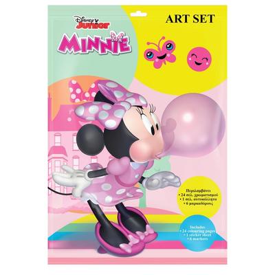 Diakakis Coloring Book with Stickers + Markers Minnie Mouse