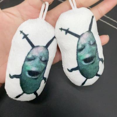 Przeklęty Plankton Mem Pluszowy Piszczący Wisiorek do Torby Brelok Zabawny Dodatek do Torby Wisiorek Głosowy Model Lalki Ornament Prezent Zabawki