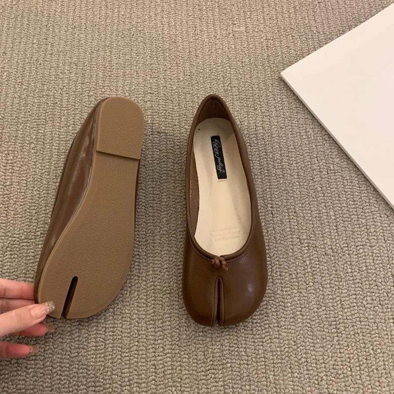 Tabis Ninja Boty Černé Puntíkované Baleríny Dělená Špička Mokasíny s Mašlí Dámské Mary Janes Baleríny Zapato Mujer