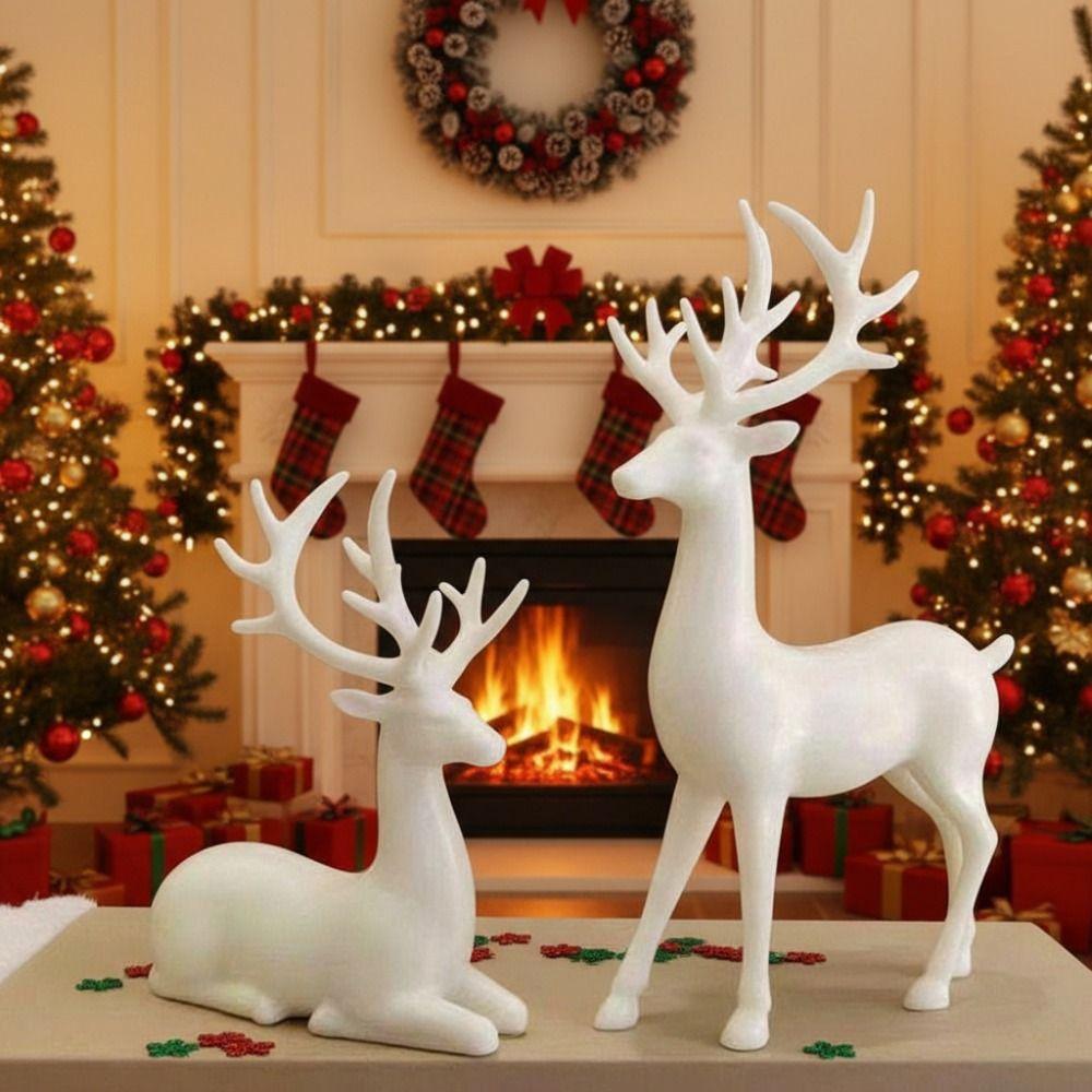 Creative Deer Desktop Ornament Modern Sitting/Standing Position Reindeer Sculpture Exquisite Durable Elk Home Decor Table Decor