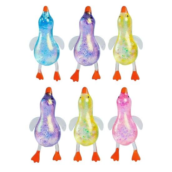 2/3/6 ks Mini třpytivá kachnička mačkací hračka Průhledná ležící kachnička Úleva od úzkosti Senzorická hračka Pomalé zvedání Stresový míček Hračka ve tvaru zvířete