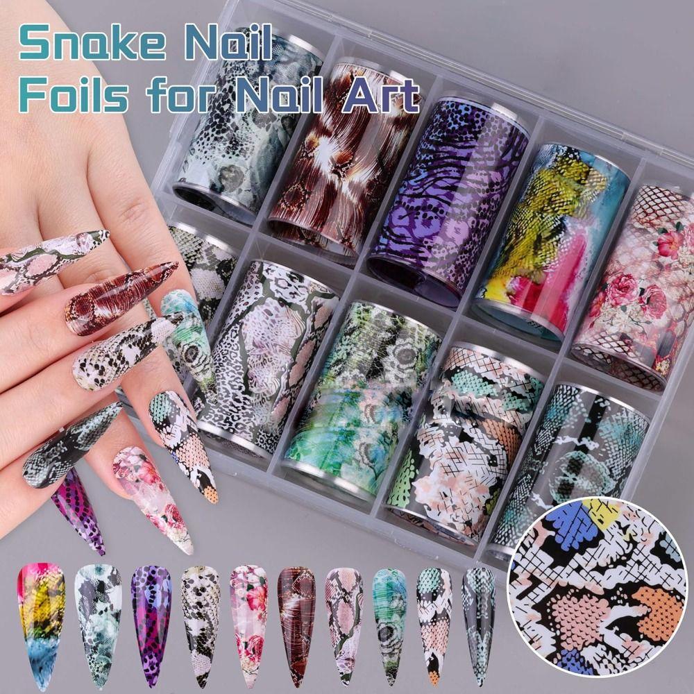 Aurora Snake Transfer Stickers Marble Print Nail Art Stickers Hot Nail Art Foils Nail Decorations