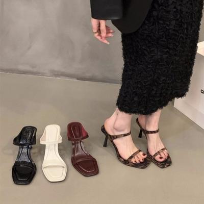 Mode Elegant Sommer Zehenfrei Damen Hausschuhe Zehenfrei High Heel Pantoletten Schuhe Damen Outdoor Strand Urlaub Sandalen