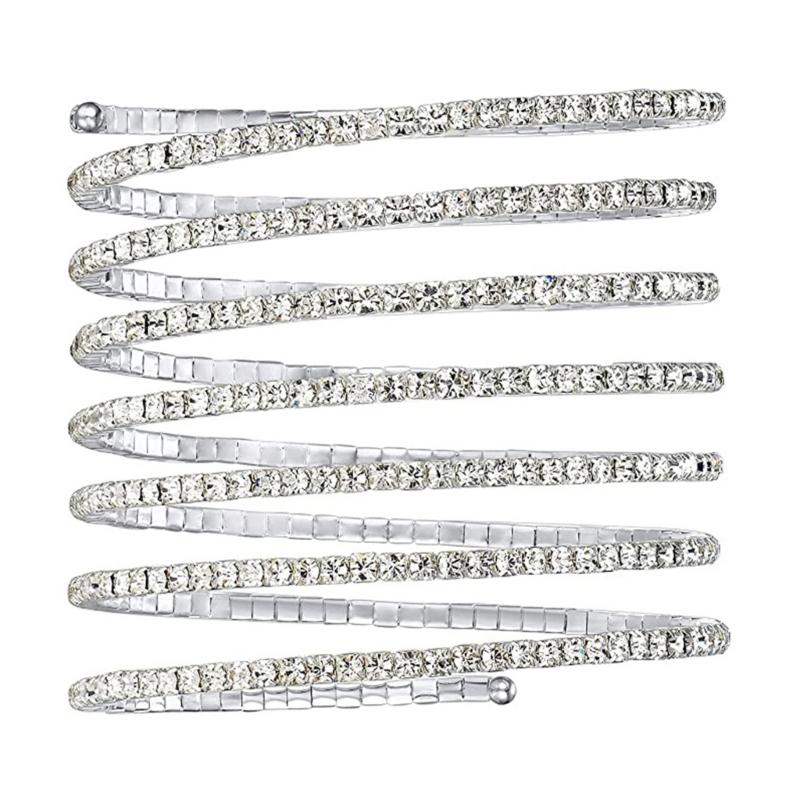 Rhinestone Arm Cuff for Women Hip-pop Armlet Bangle Bracelet for Girls Women Punk Glistening Retro Arm Cuff Jewelry