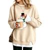 Women's Casual Christmas Print Loose Fit Long Sleeve Layering Sweatshirt