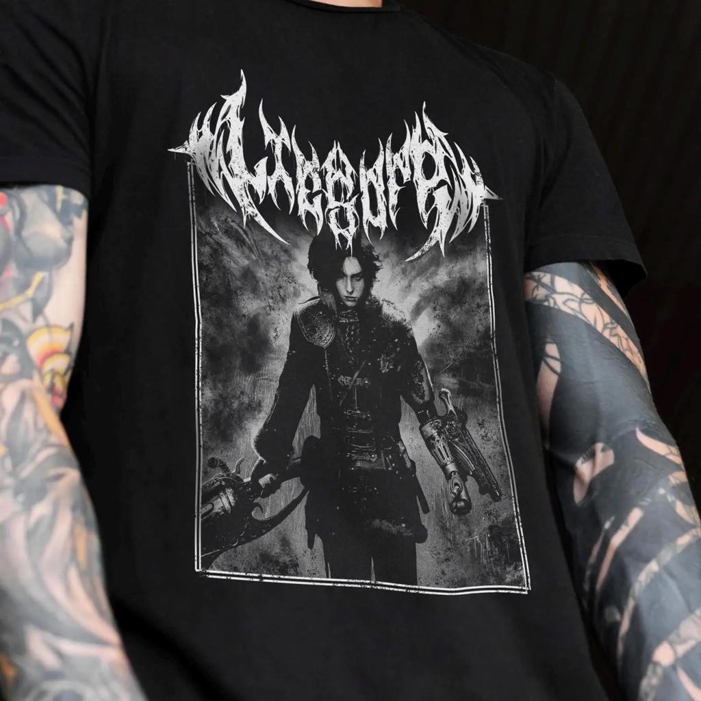 T-shirt Lies Of Puppet Gotica Oscura Metal Soulslike Ispirata a Videogioco Vintage Versatile Top Per Uso Quotidiano Moda