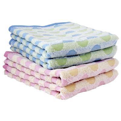 Imabari Towel Certified Face Towel Hiorie (Hiorie) Geometric Jacquard Caribbean 4-Piece Set Assorted 2 Colors 01 Made In Japan Imabari Brand