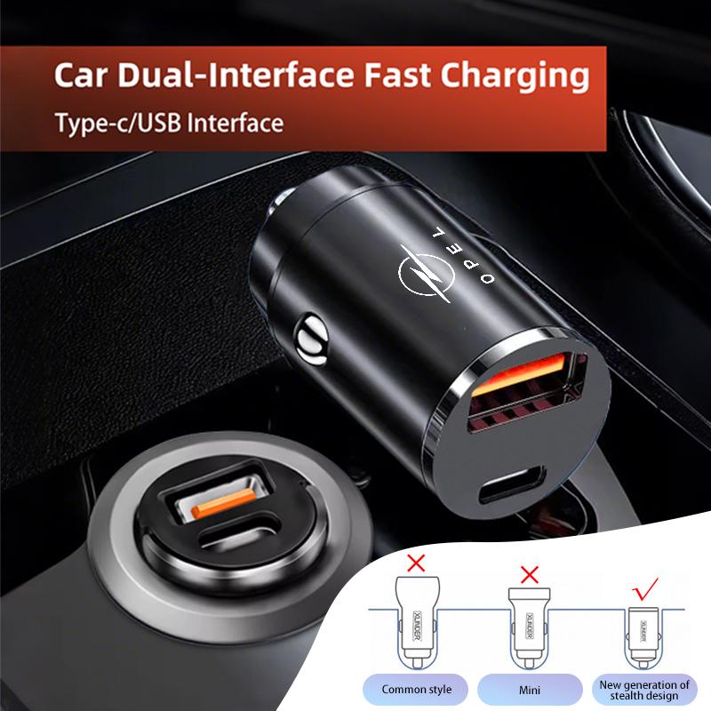 Mini Car Charger Fast Charging USB Type C Charger Accessories For Opel Astra H J K Insignia Corsa D Zafira Meriva Mokka Vivaro