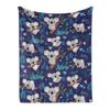 Cute Koala Animal Pattern Blanket Soft Flannel Comfortable Lightweight Suitable for Children Sofa Bedroom Living Room