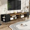 Modern TV Cabinet, Black and Wood Look – Length 180 cm